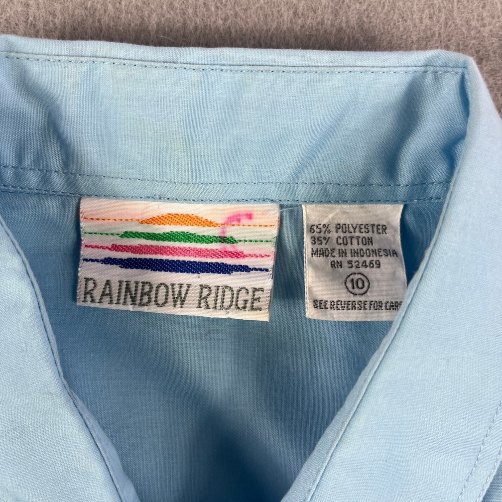 Rainbow Ridge Short Sleeve Button Up Shirt Light Blue Womens Size 10 Casual - Picture 4 of 4